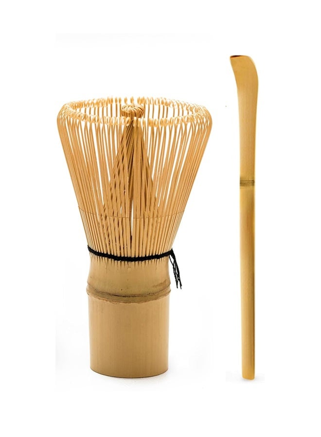 2 Pcs Matcha Whisk Set - Matcha Whisk and Tea Spoon,The Perfect Sets to Prepare a Traditional Cup of Japanese Tea, Handmade from 100% Natural Bamboo - Image 1